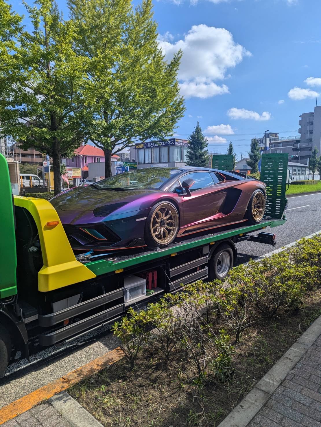 Lamborghini on transport